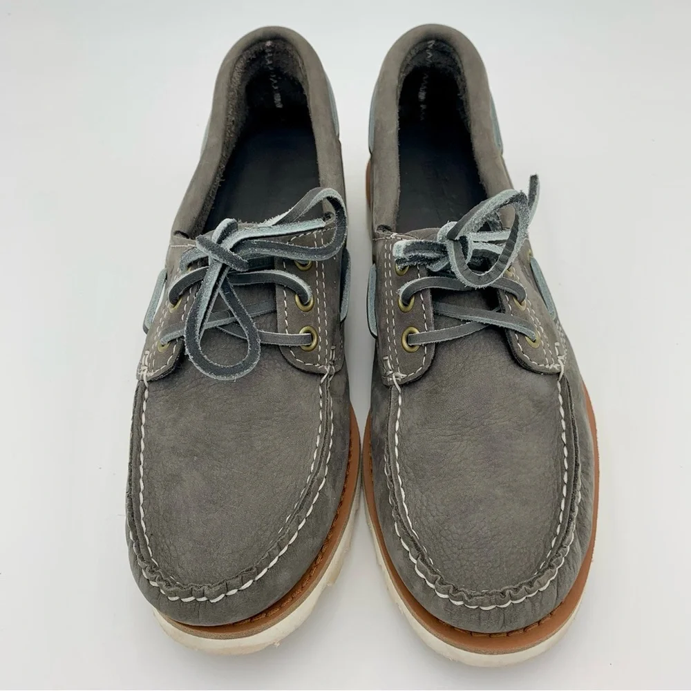 Timberland Noreen Lite‎ Boat Shoe Women Sz 8 Gray Suede  Nubuck A3198 MSRP $110